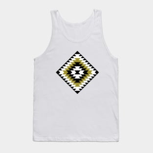 Aztec Symbol Diamond Black White Gold Tank Top